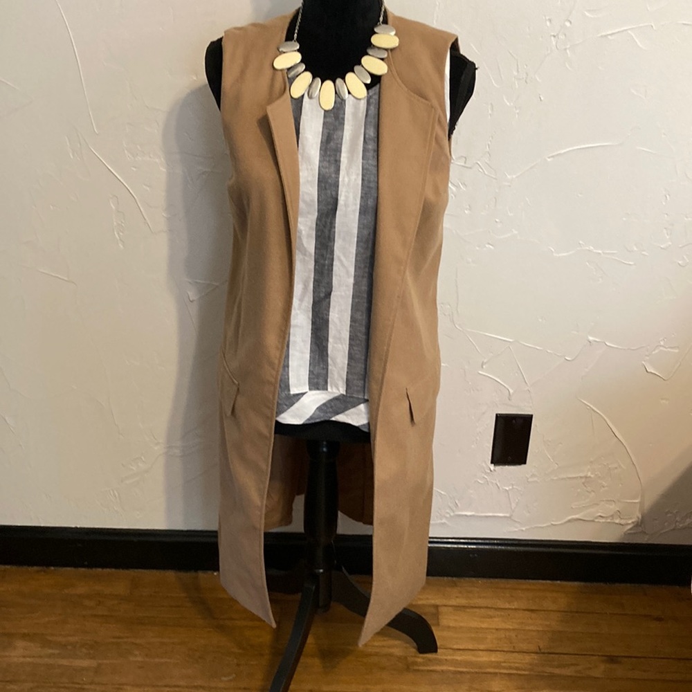 Merona camel long vest